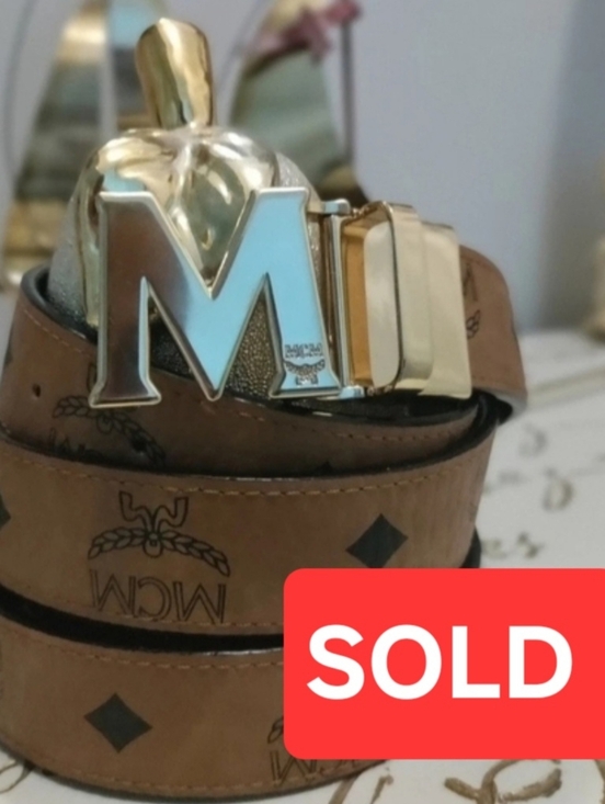 MCM Other - MCM (Unisex) Claus Monogram Reversible Logo Belt Black/ Cognac Brown